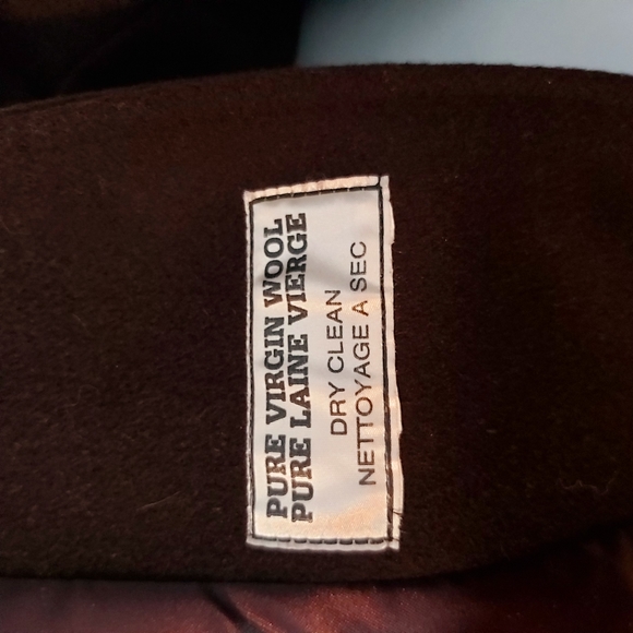 Vintage pure virgin wool winter brown long coat - Picture 8 of 8